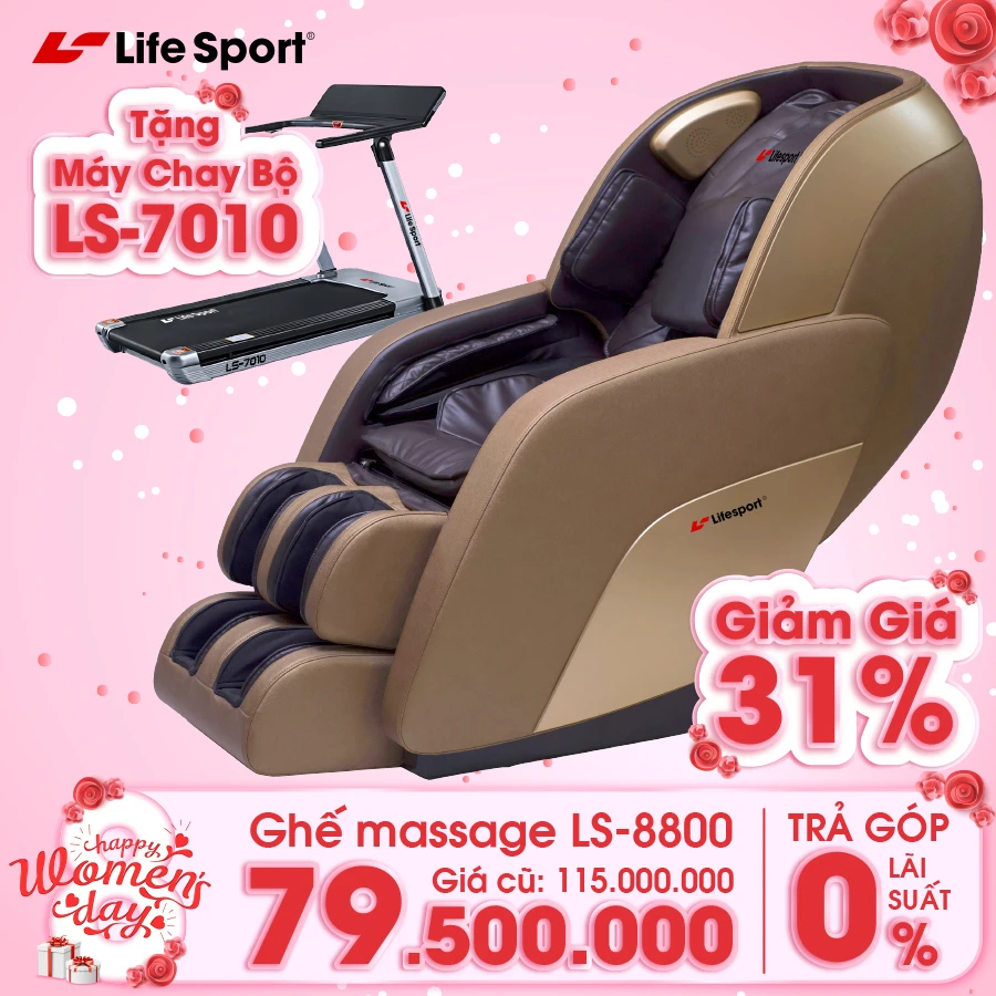 Mua ghế LS-8800 tặng máy chạy bộ LS-7010