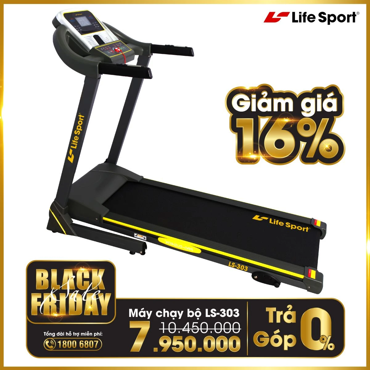 Máy chạy bộ Lifesport chỉ từ 7 triệu | Black Friday
