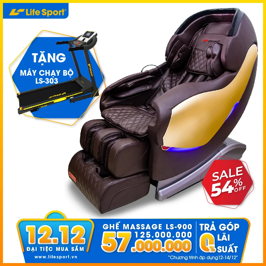 Ghế massage LS-900 tặng máy chạy bộ LS-303