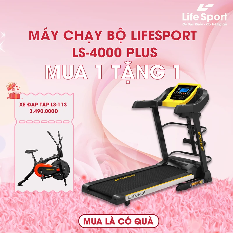 Mua máy chạy bộ LS-4000 plus --> Tặng ngay xe đạp tập LS-113