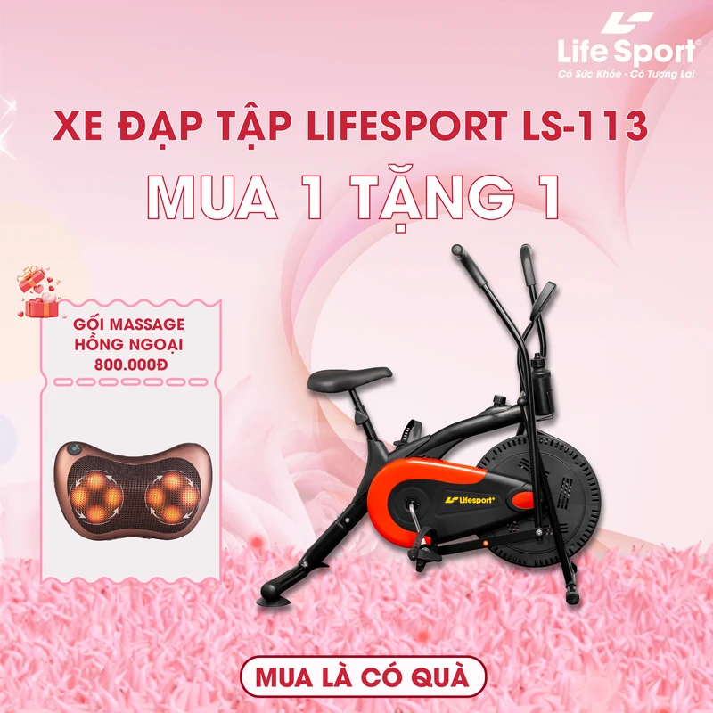 Mua xe đạp LS-113 --> Tặng ngay gối massage hồng ngoại