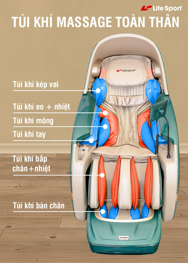 Túi khí trên ghế massage là gì?