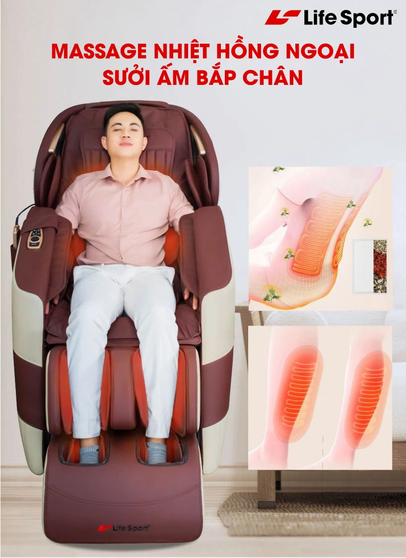 Massage nhiệt hồng ngoại sưởi ấm chân