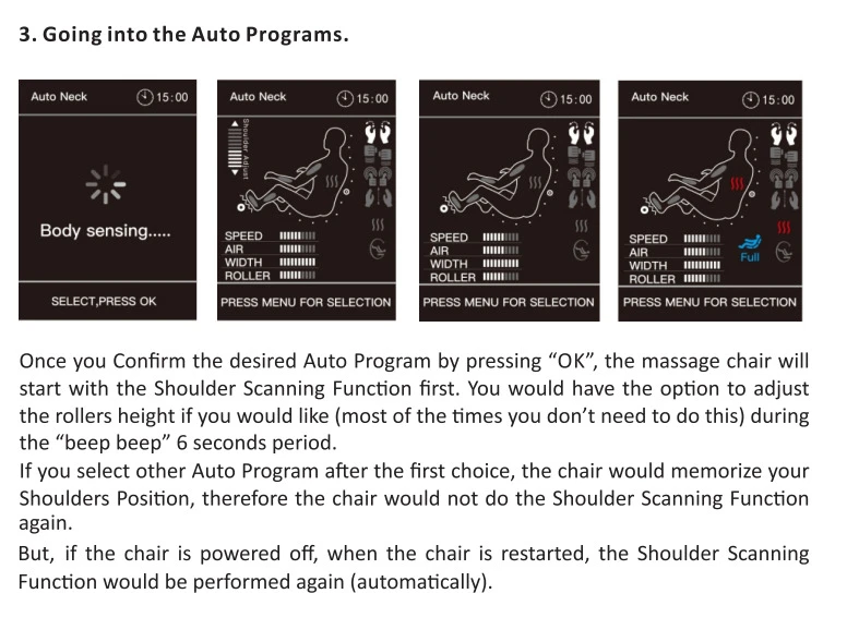 Chế độ massage tự động.ghế massage Life Sport LS-500