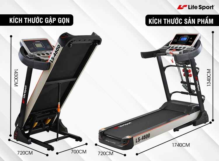 Máy chạy bộ với kích thước gấp gọn tuyệt đối