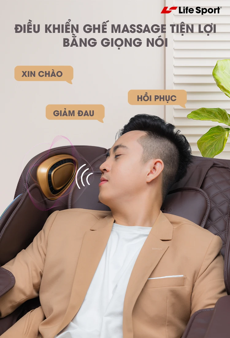 Test khả năng điều khiển giọng nói của ghế mát xa