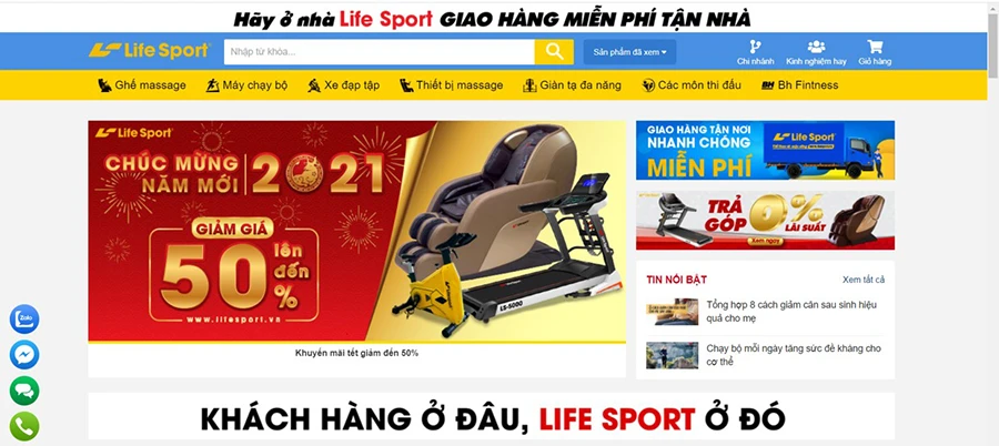 Life Sport - địa chỉ mua ghế massage tốt