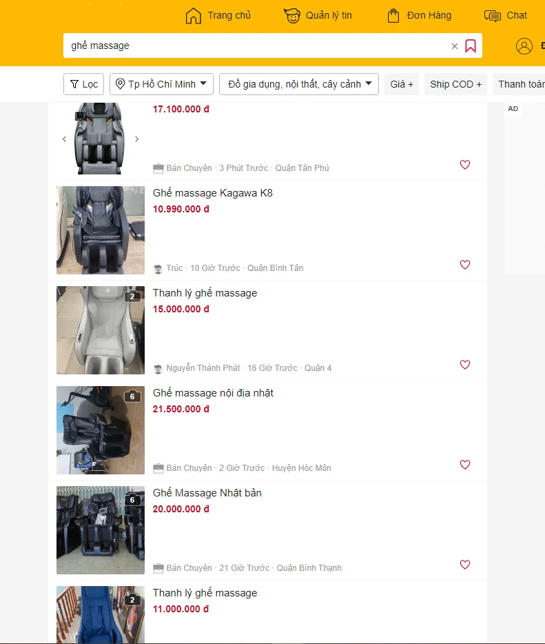 Nên mua ghế massage thanh lý hay ghế massage cũ?